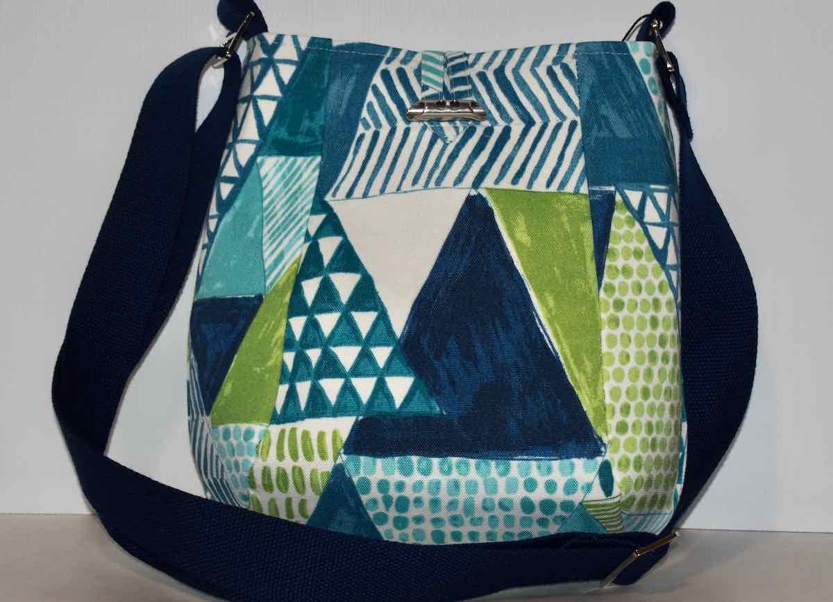 Shoulder/Cross Body Blue Triangles