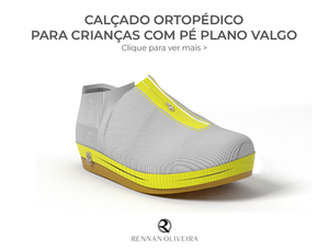 Calçado ortopédico para crianças com pé plano valgo
