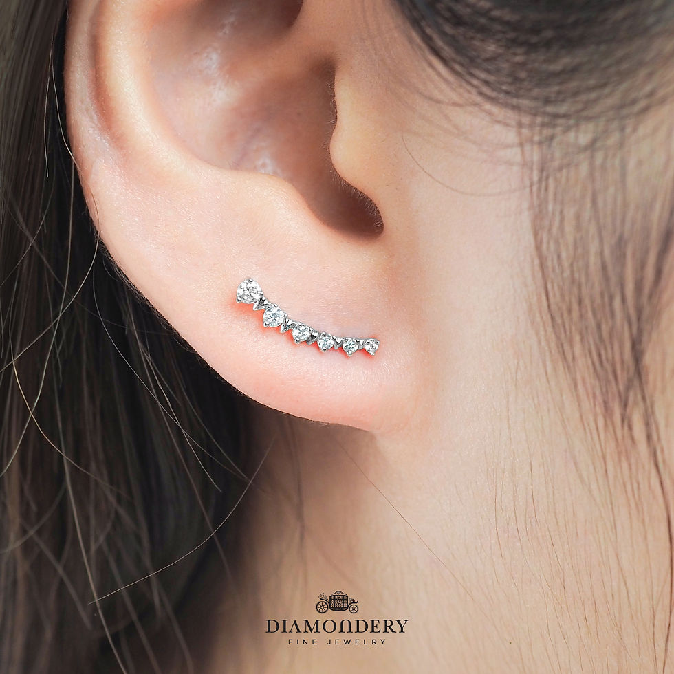 ภาพขนาดย่อ: Curved Diamond Earrings