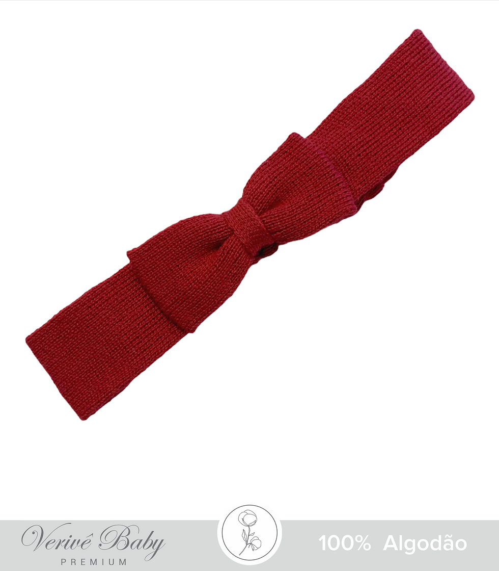 Lacinho de Cabelo em tricot - vermelho
