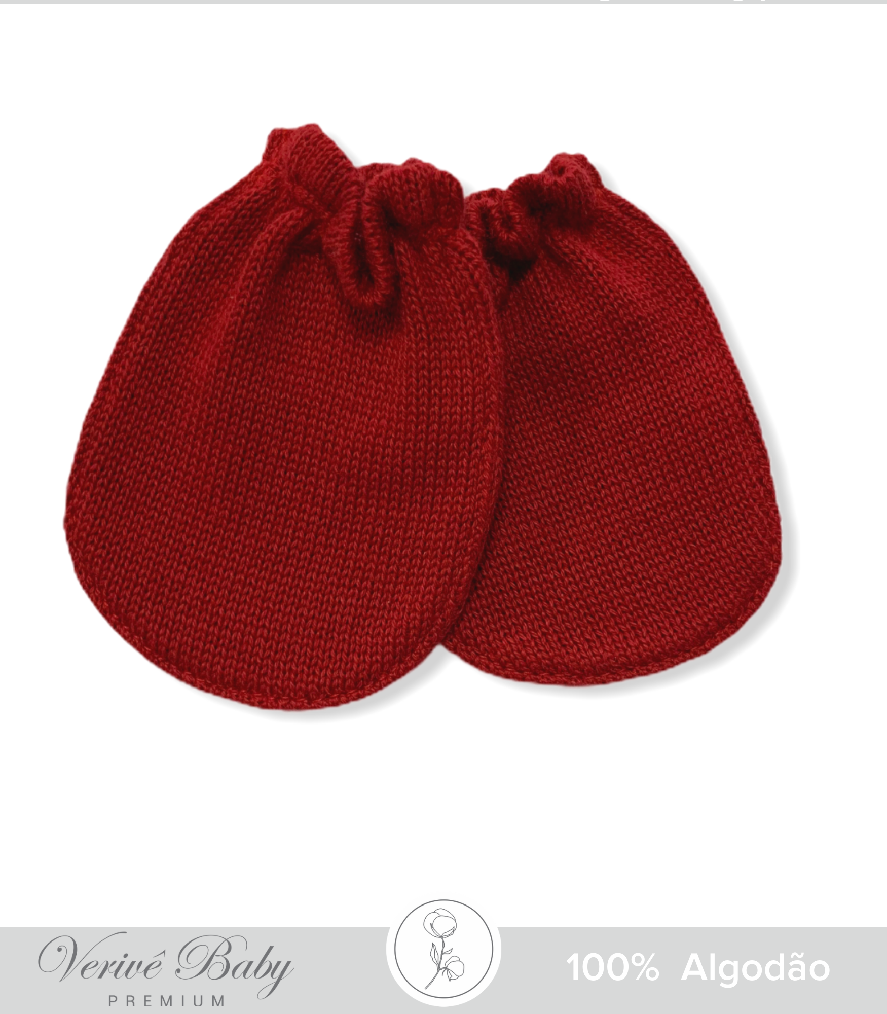 Luva Tricot 100% Algodão - vermelho