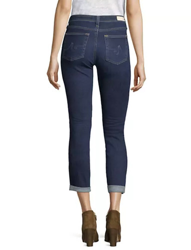 ag prima roll up cigarette jeans Sateen Mid-Rise Crop Pants 11 in Leg Opening Women Prima Ankle 24 Years