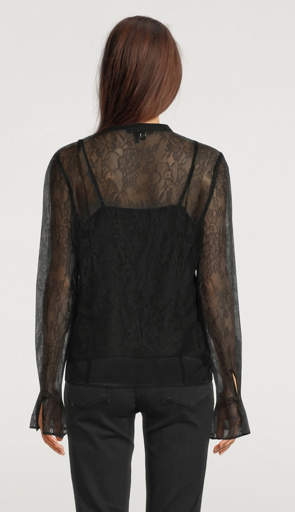 Thumbnail: Paige Black Lace Saldana Blouse Size Small 
