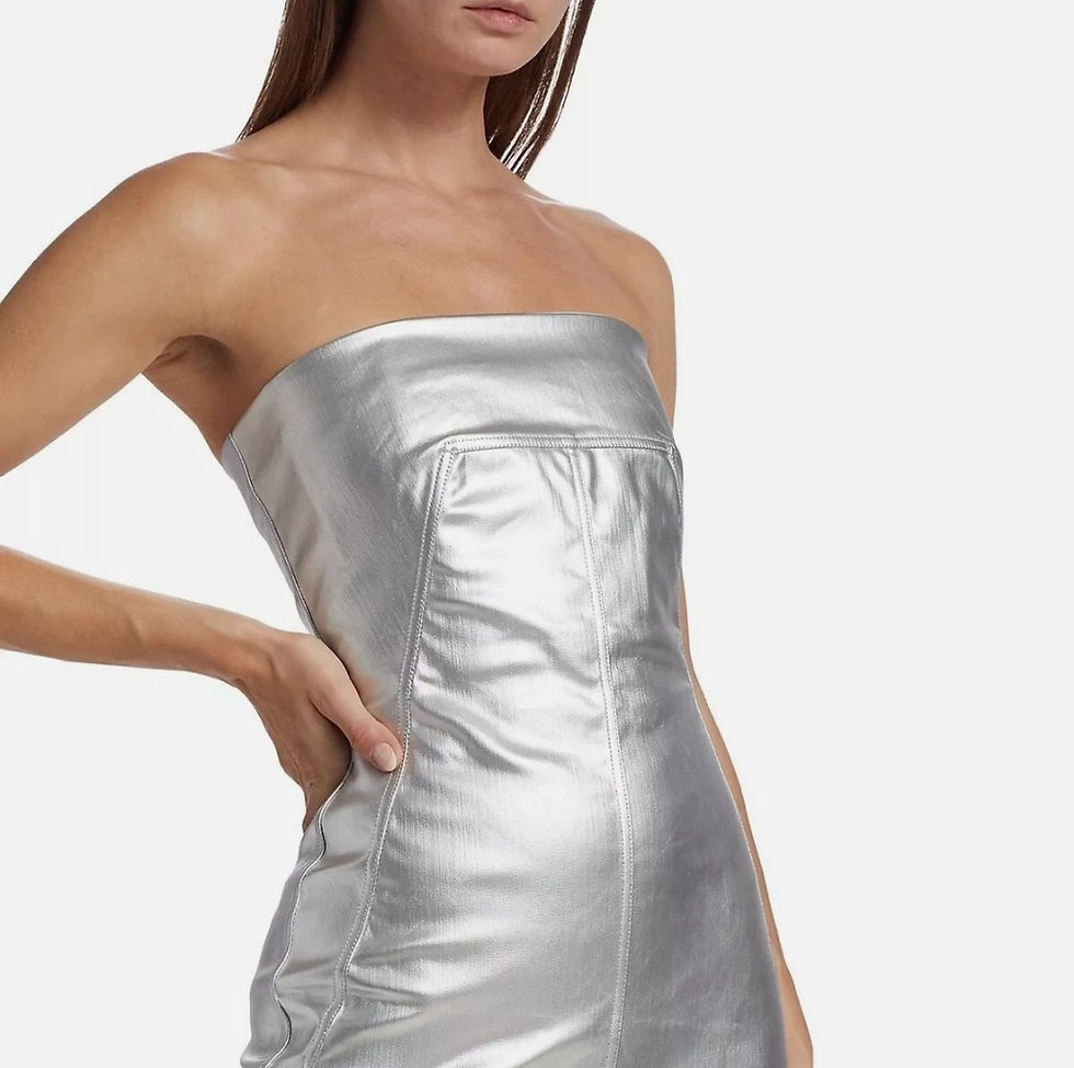 Thumbnail: Rick Owens Bustier Mini Dress Silver Size 4
