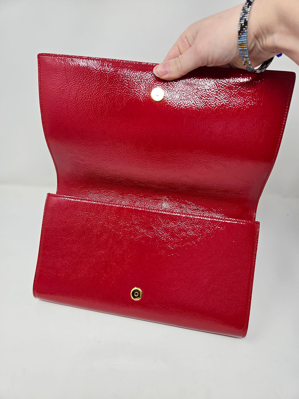 Thumbnail: YSL Yves Saint Laurent Red Patent Belle du Jour Clutch