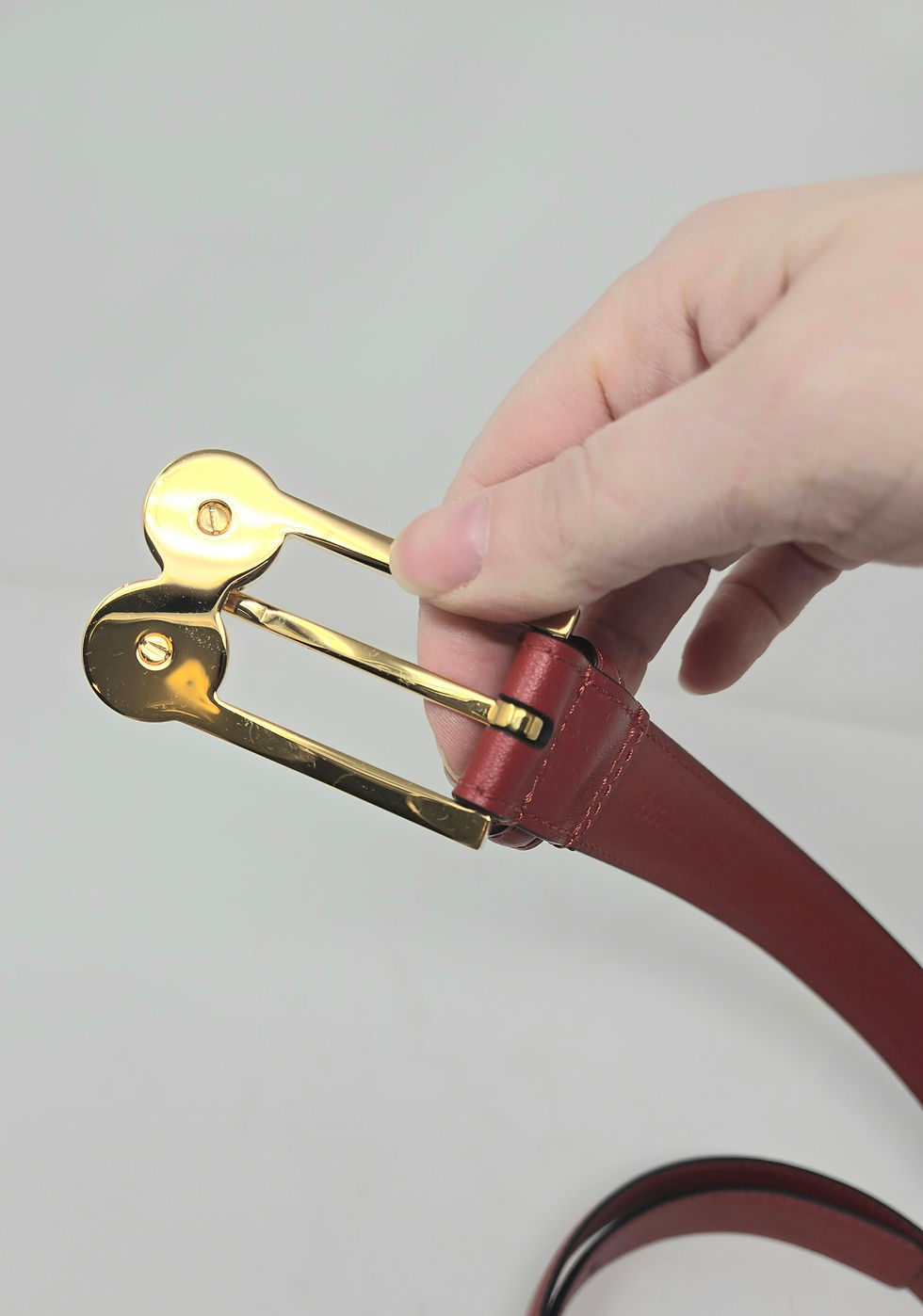 Thumbnail: Versace Double Safety Pin Red Belt Size 100