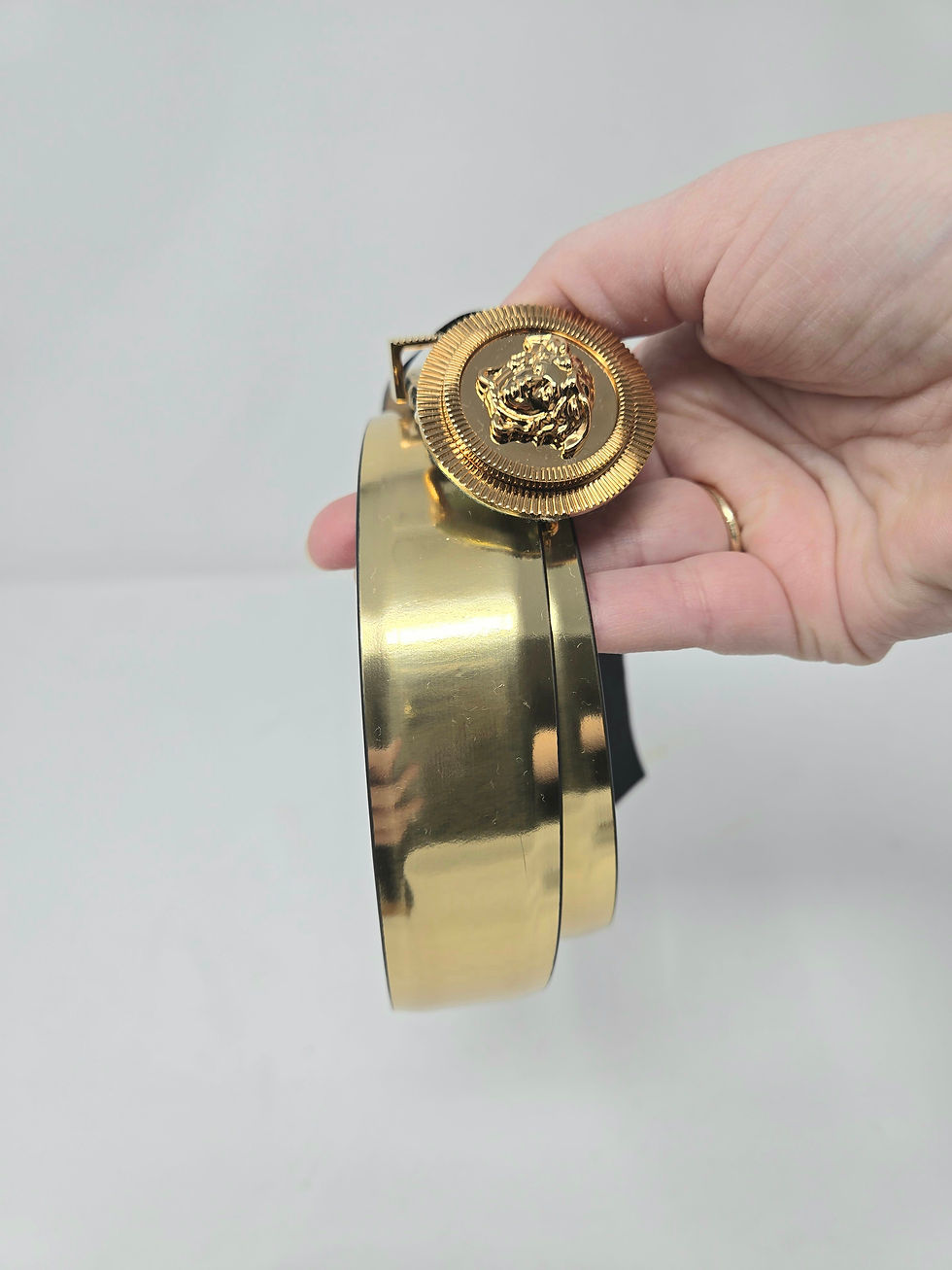 Thumbnail: Versace Medusa Gold Patent Belt Size 95