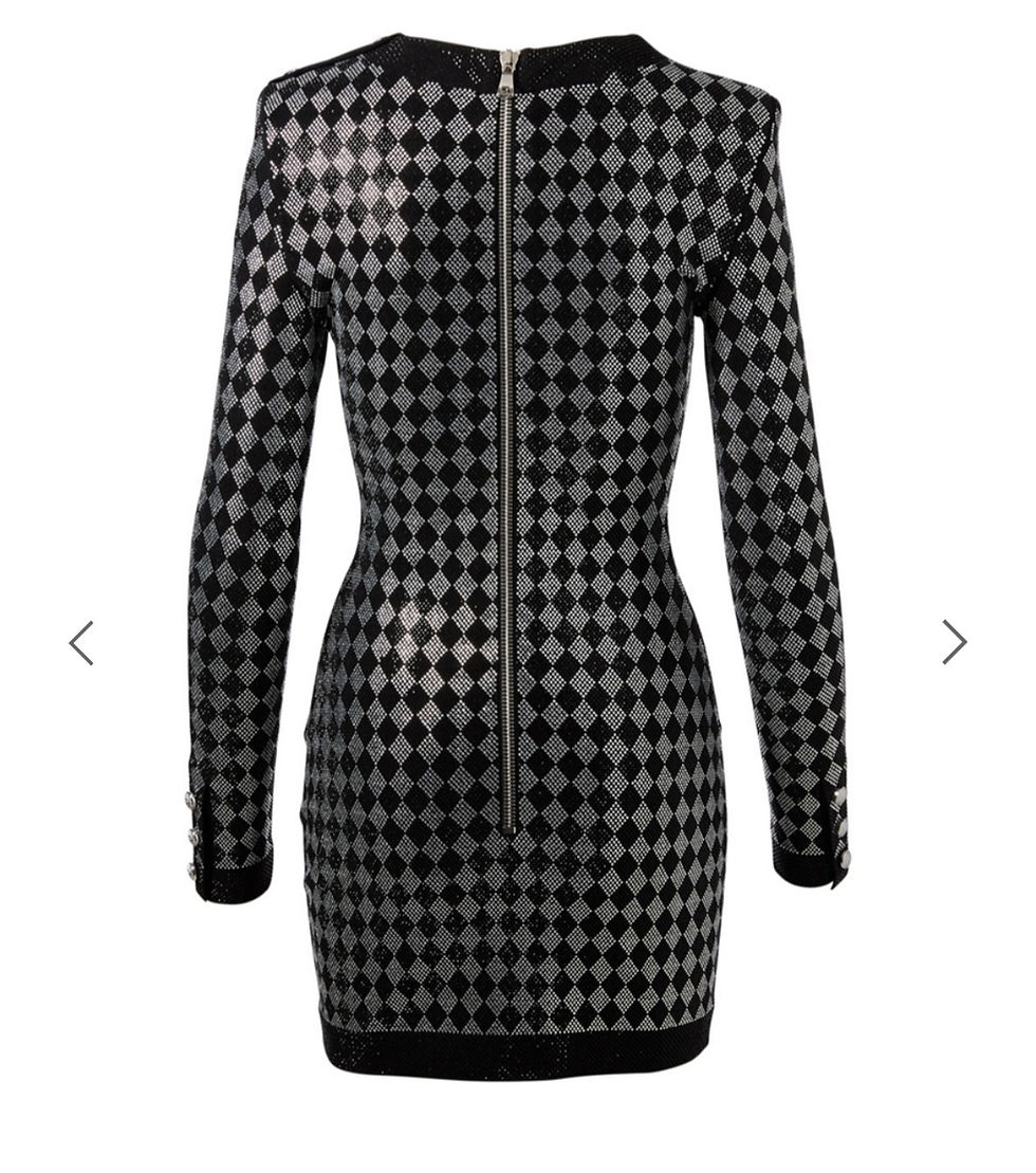 Thumbnail: Balmain Knit Crystal Dress 36