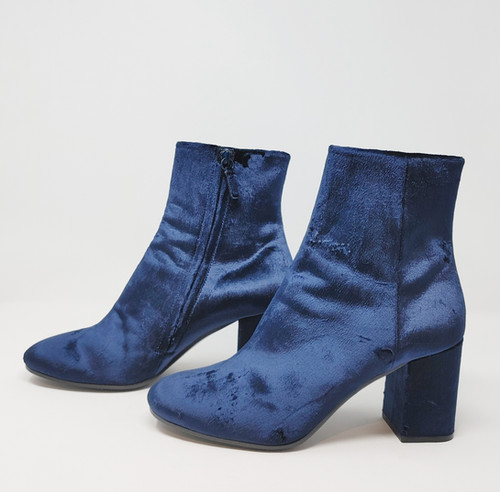 balenciaga blue velvet boots