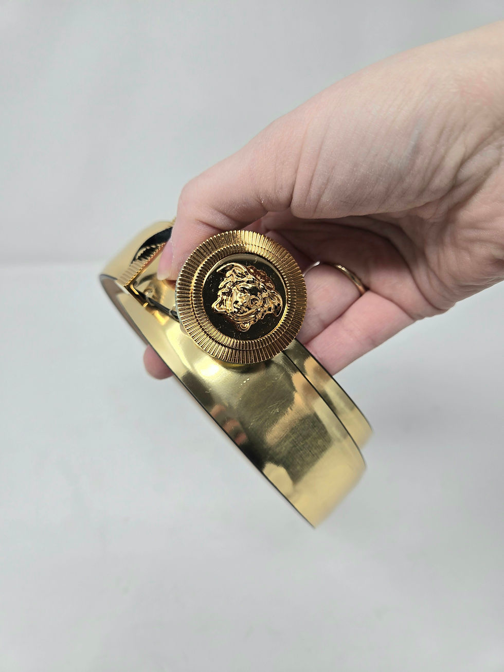 Thumbnail: Versace Medusa Gold Patent Belt Size 95