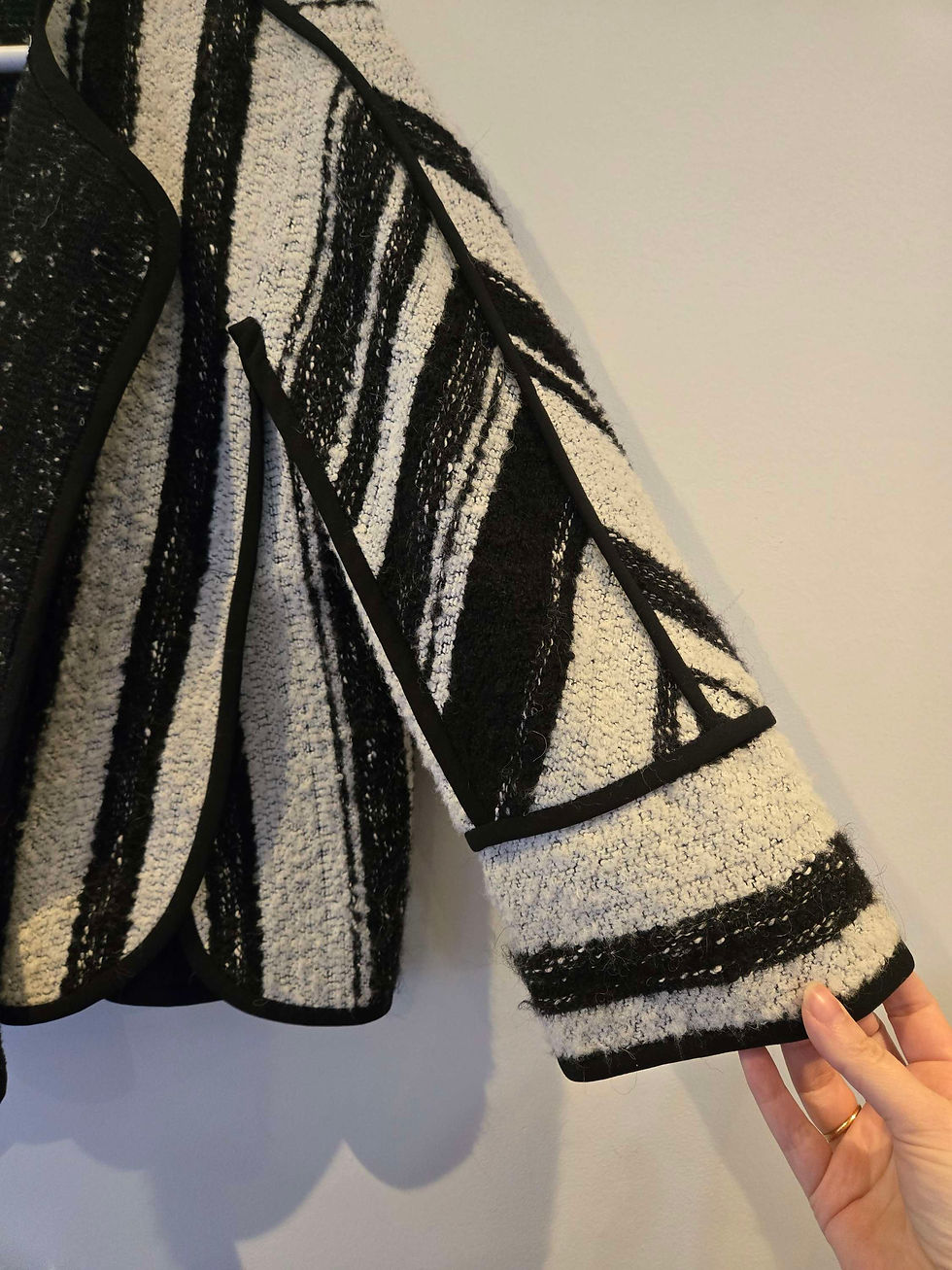 Thumbnail: Akris Punto Cotton Striped "Cape" Jacket Size 4
