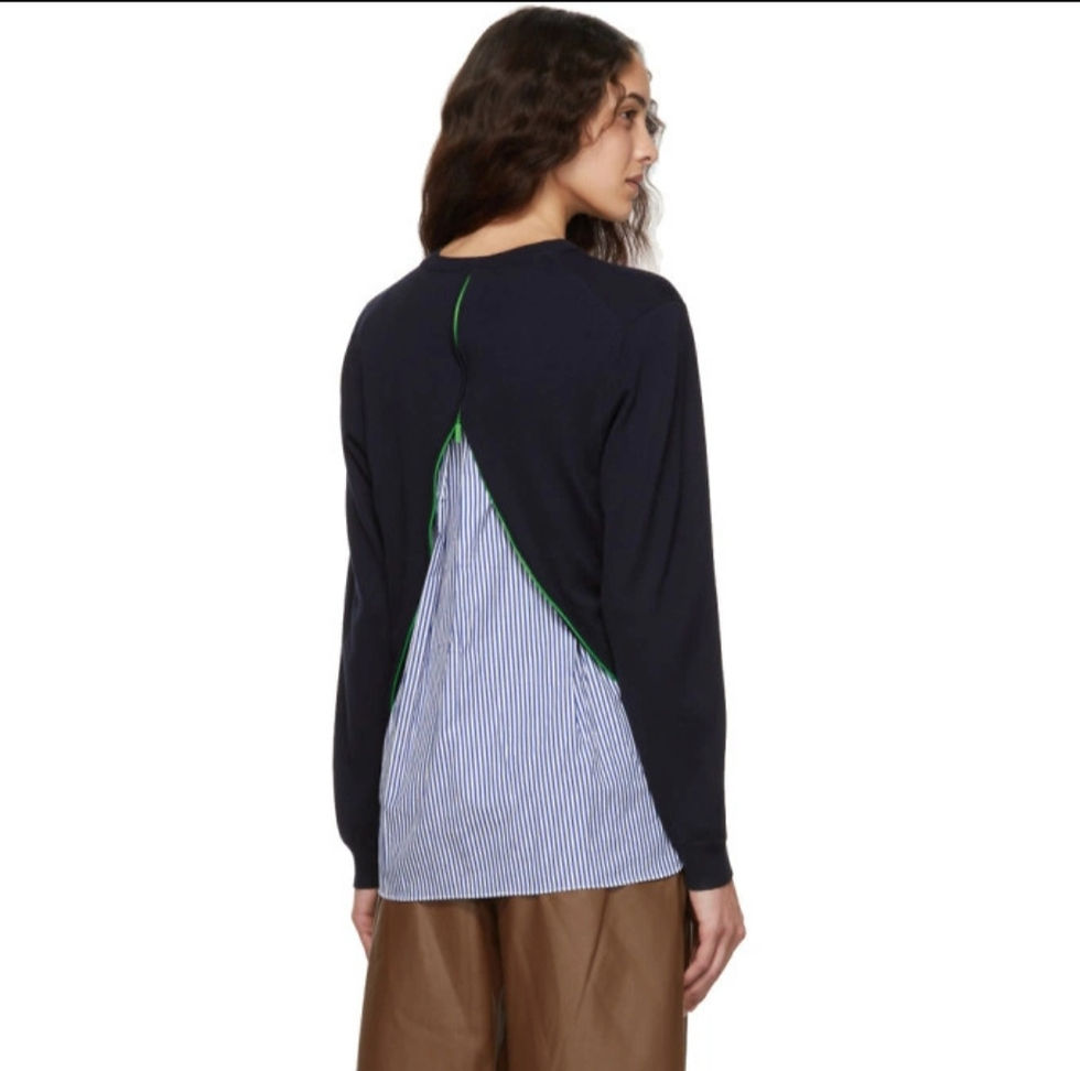 Thumbnail: Tibi Merino Wool Zip Back Shirt Detail Sweater Size XS