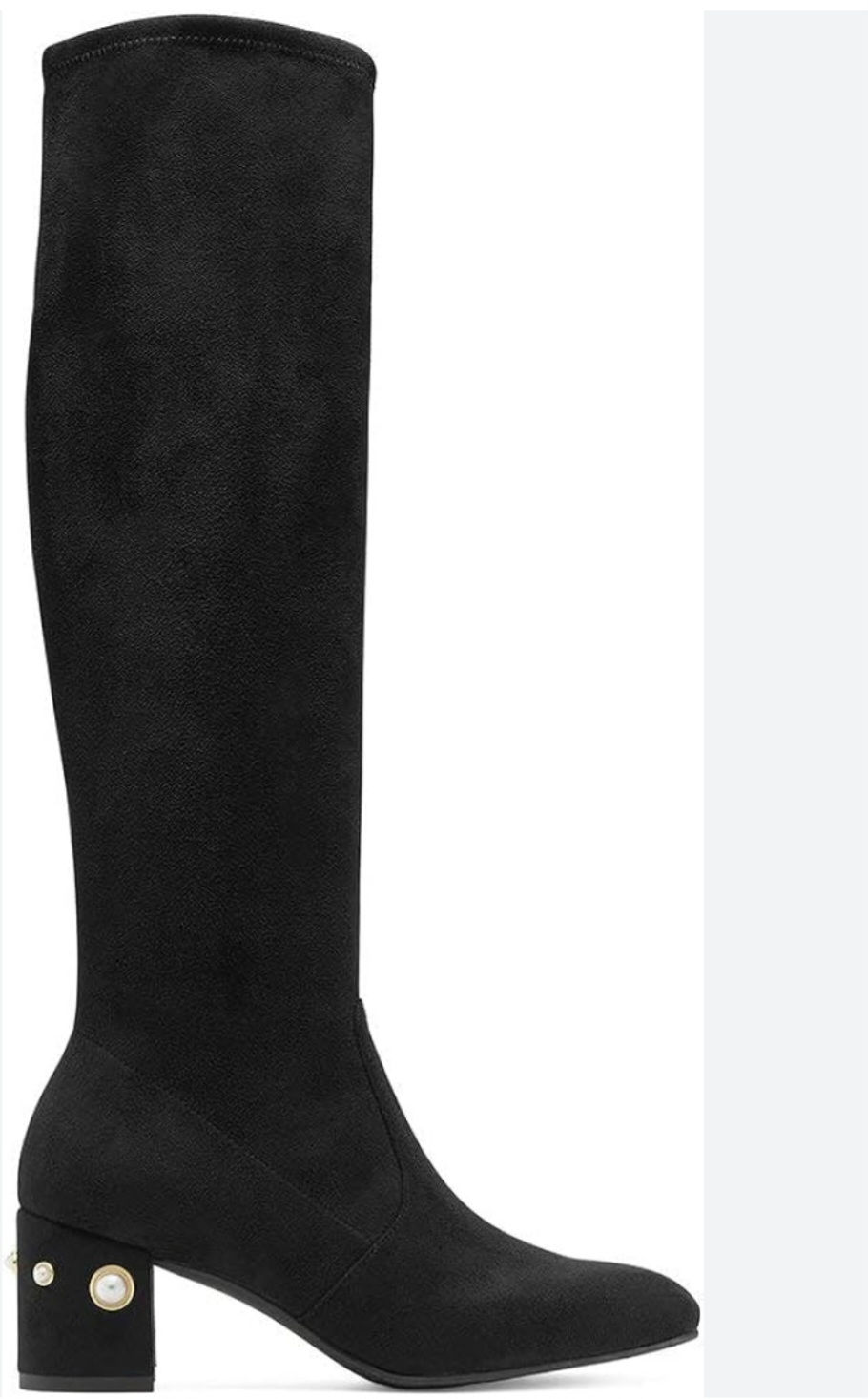 Stuart Weitzman Grey Suede Pearl Heeled Boot 7