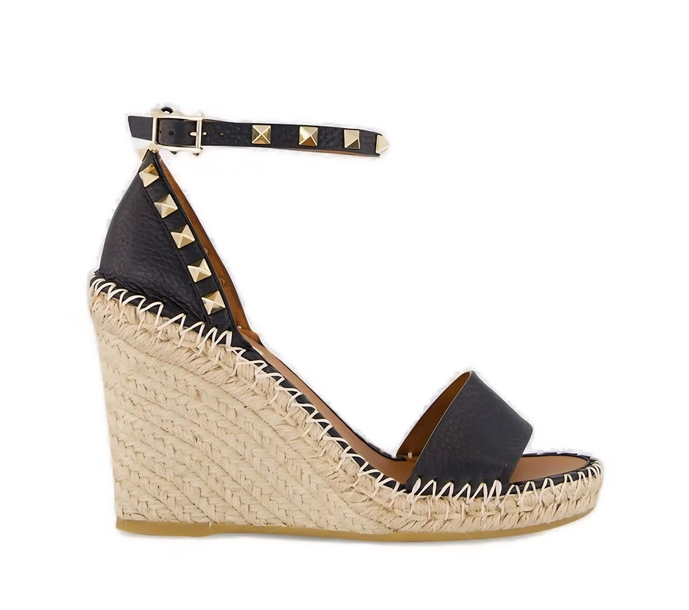 Thumbnail: Valentino Double Rockstud Wedge Espadrille 37