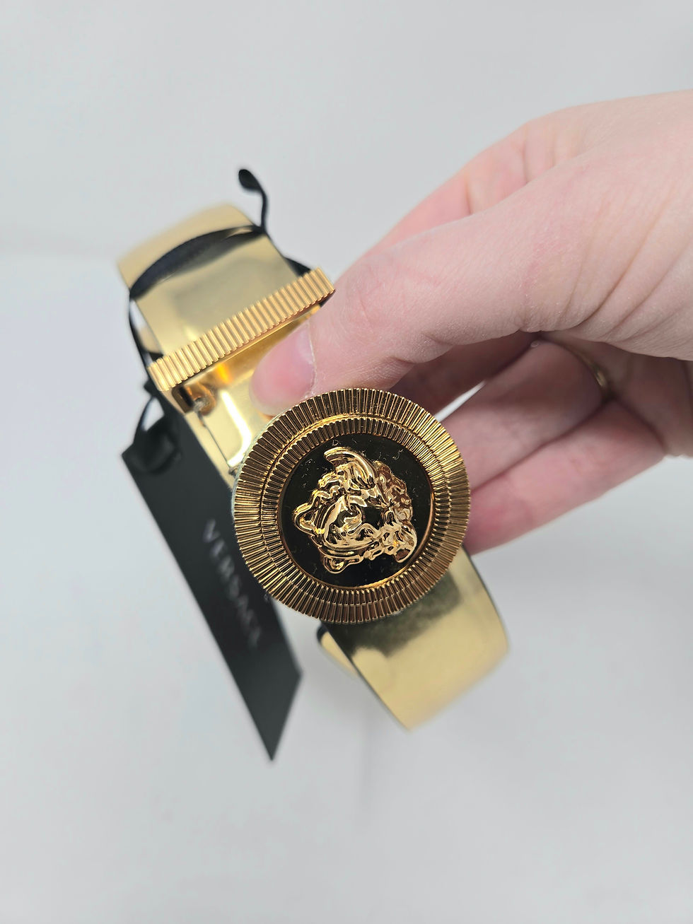 Thumbnail: Versace Medusa Gold Patent Belt Size 95
