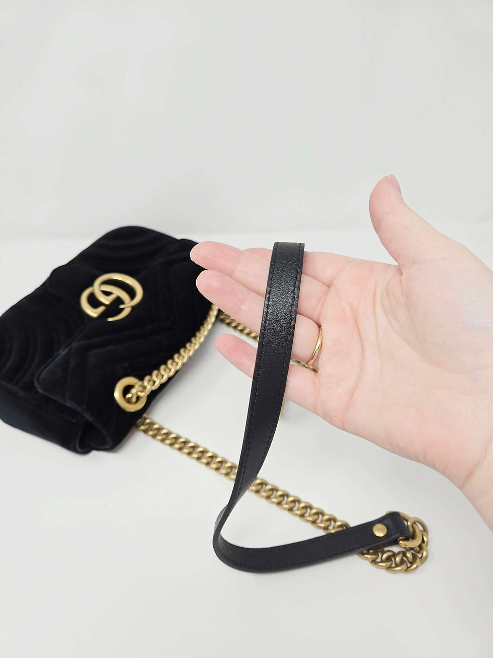 Thumbnail: Gucci Double G Marmont Velvet Mini Bag 