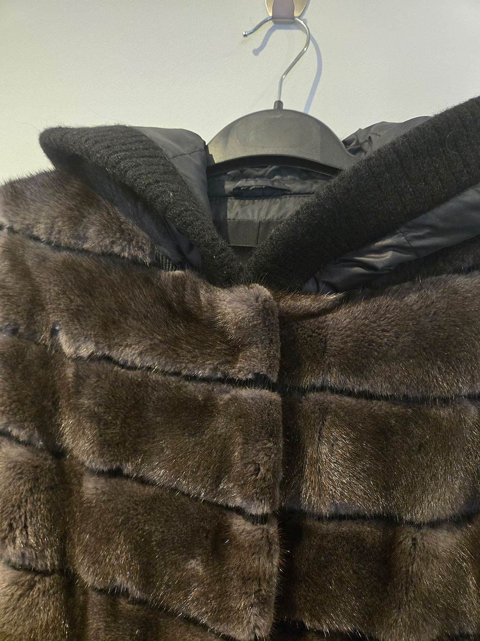 Thumbnail: Holt Renfrew Mink Coat with Removable Sleeves and Hood