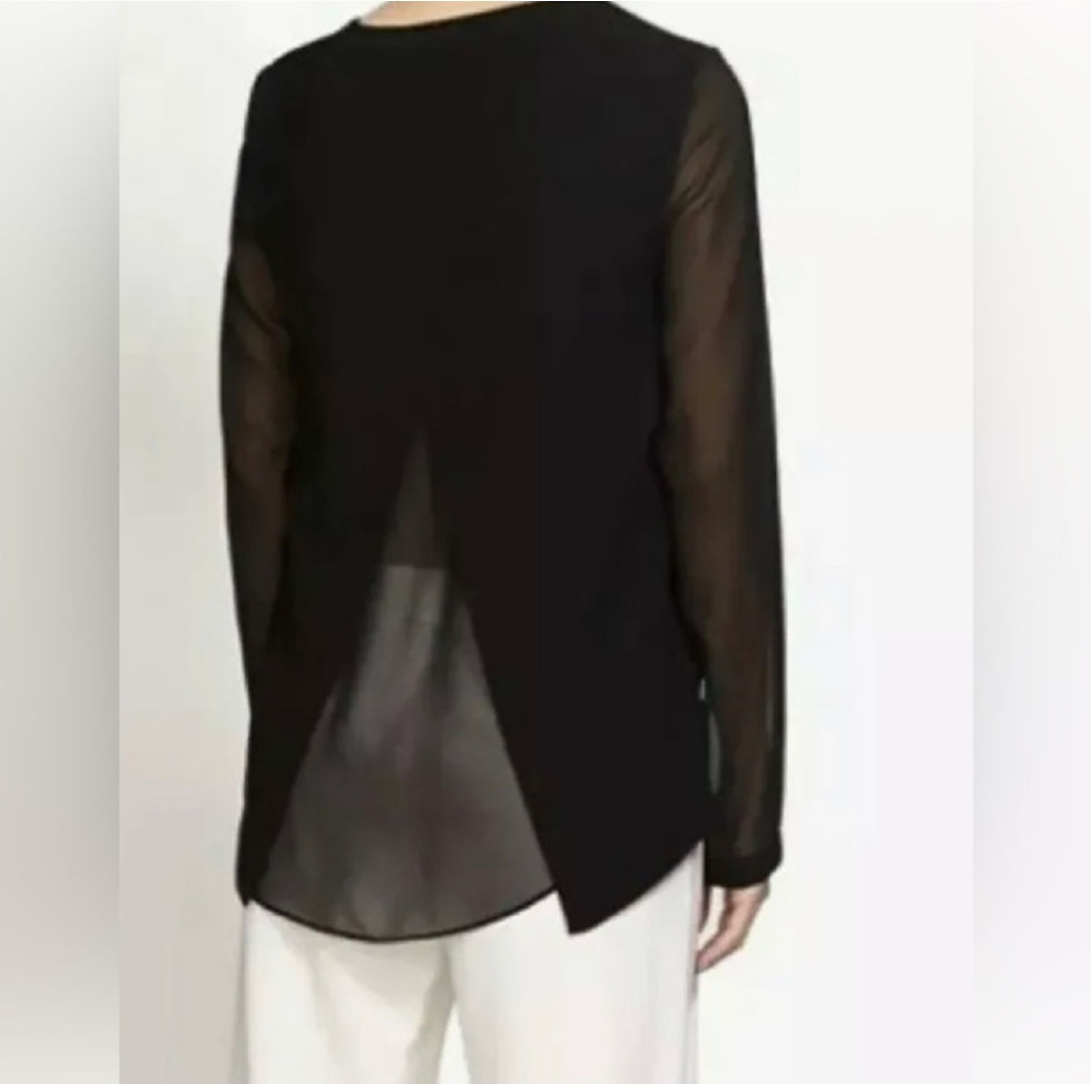 Thumbnail: Rag & Bone Harper Sheer Blouse Size Medium 
