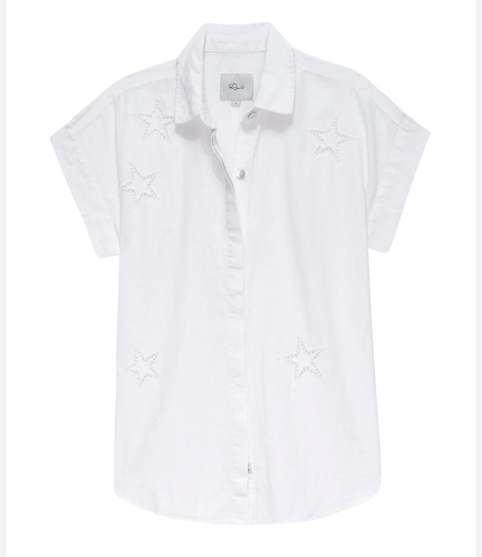 Thumbnail: Rails Eyelet Star Short Sleeve Shirt Size Small 