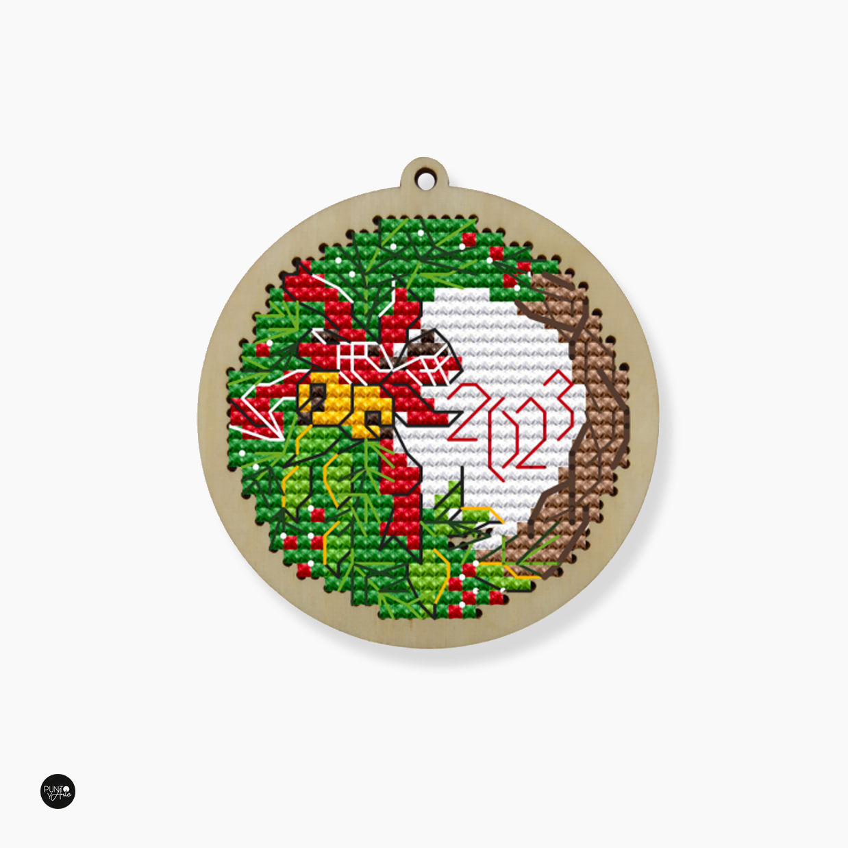 Winter wreath - Wizardi - Cross stitch kit