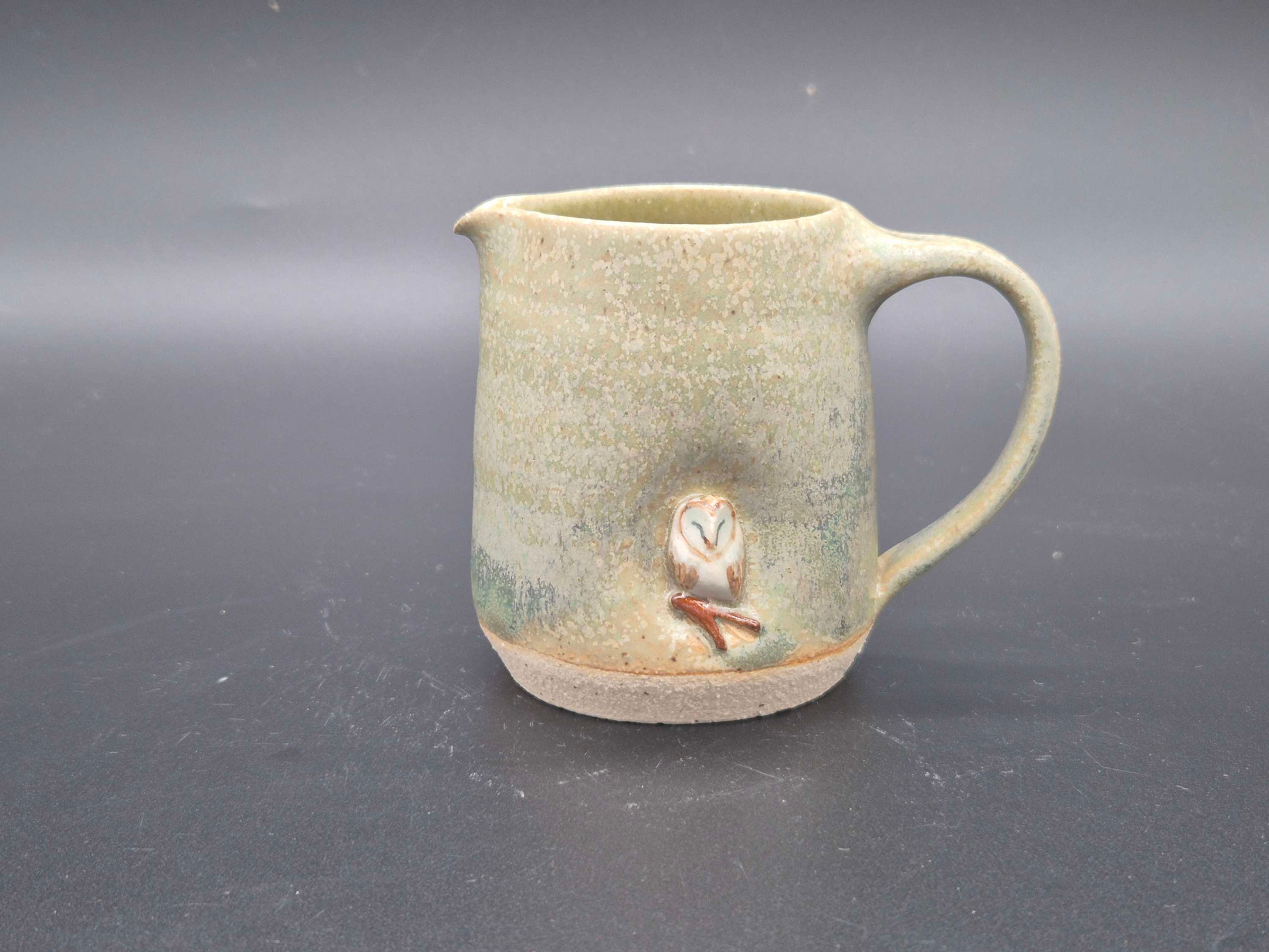 Mini Barn Owl jug in variegated green - 150ml