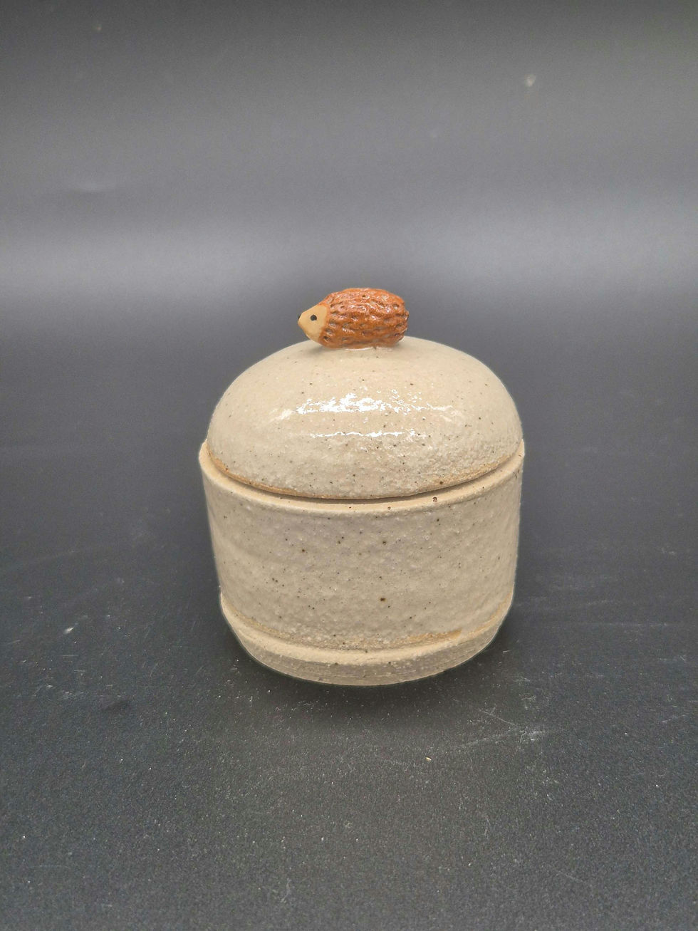 Thumbnail: Hedgehog trinket pot in natural