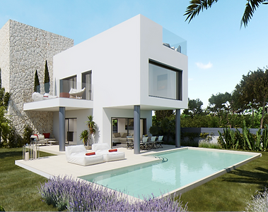 Modern new villa in an excellent location just 200 mts to the sandy beach ES TRENC - new construction project - € 1.360.000.-