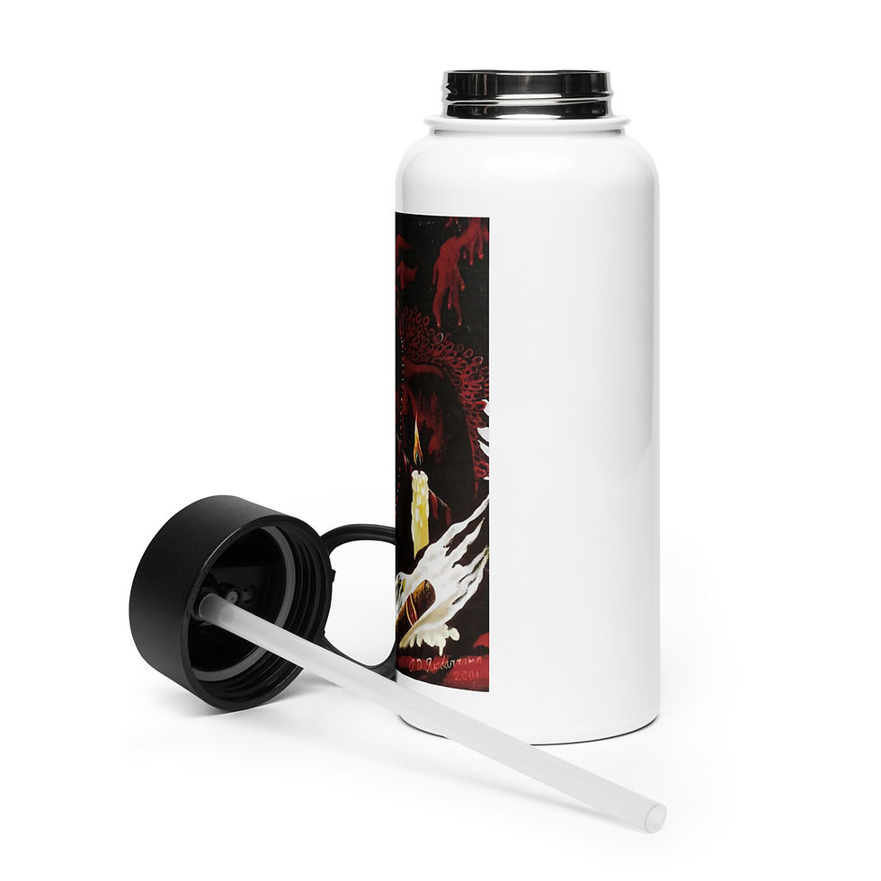 Miniatura: Botella de Eshu personalizable de acero inoxidable con tapa de pajita