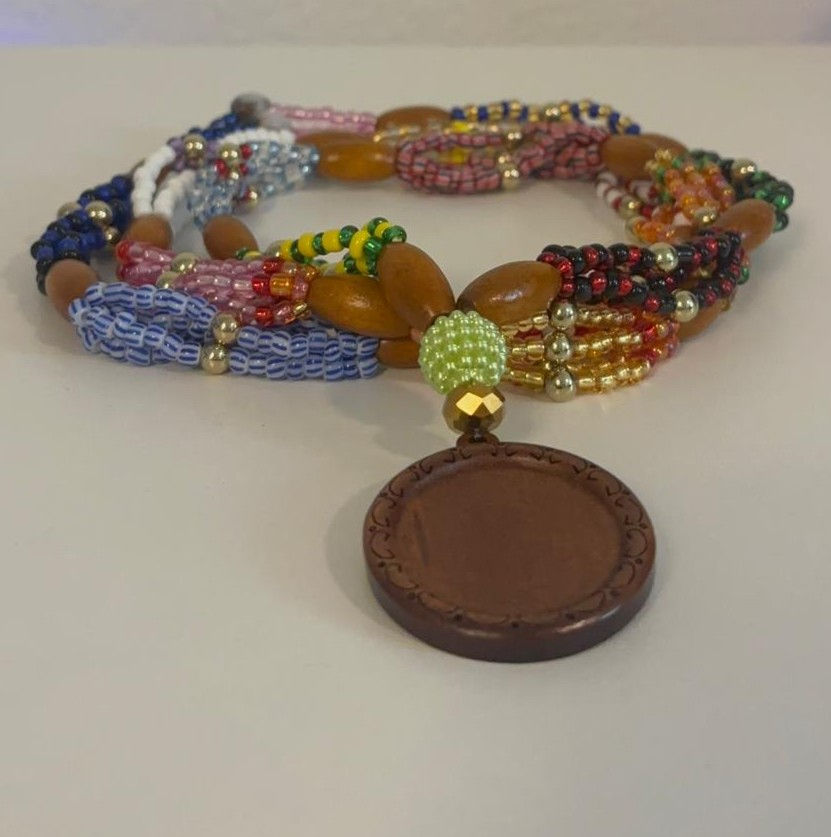 Miniatura: Collar Iñafa Ogbe Yono para Babalawo - Bisutería Religiosa Artesanal