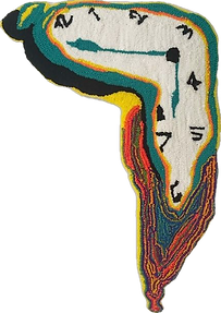Dalí Melting Clock Hand Tufted Rug Wall 