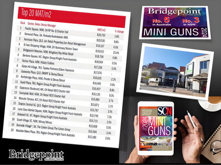 Bridgepoint Ranking No.5 of 2024 "Mini Guns" Shopping Centres
