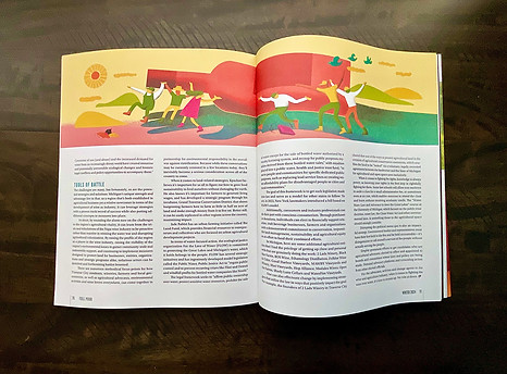 Farmers’ Resilience and Community in the Wine Industry, Editorial Illustration for FULL POUR Magazine by Yoko Baum