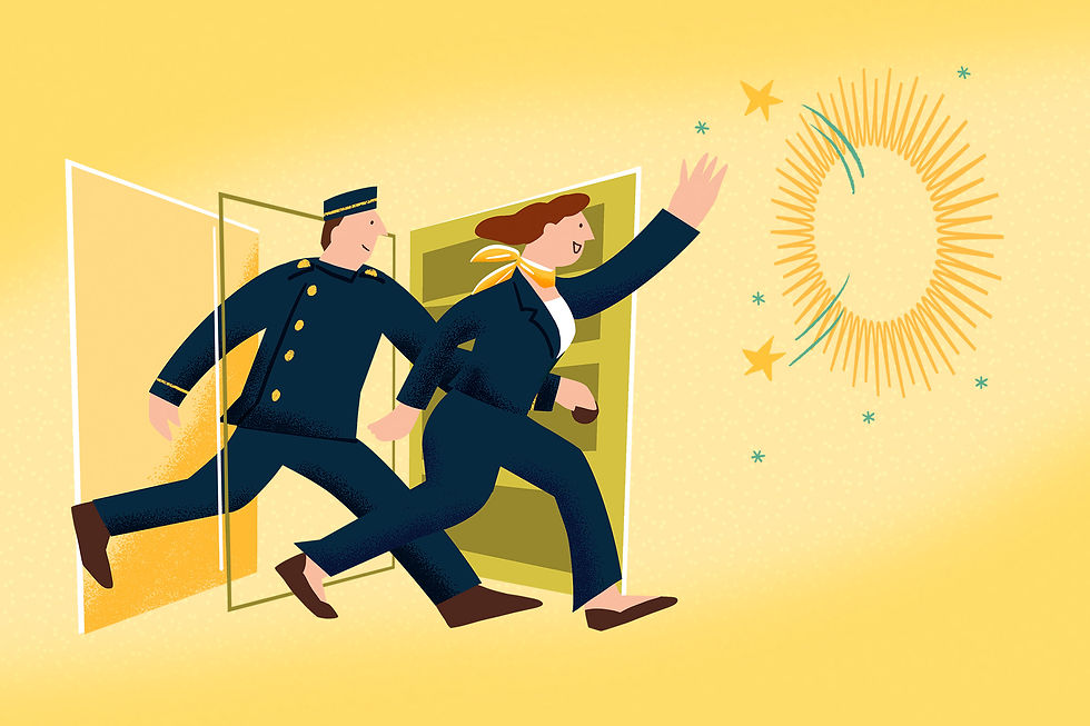 Fujiya Hotel recruitment page key visual illustration representing the people, passion, and future of hospitality.