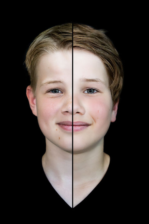 Samengesmolten portret van twee personen met zwarte achtergrond fotograaf utrecht