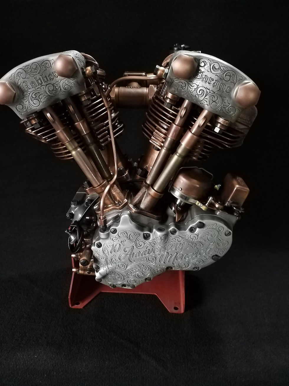 Thumbnail: Replica handmade Custom style Knucklehead copper engine
