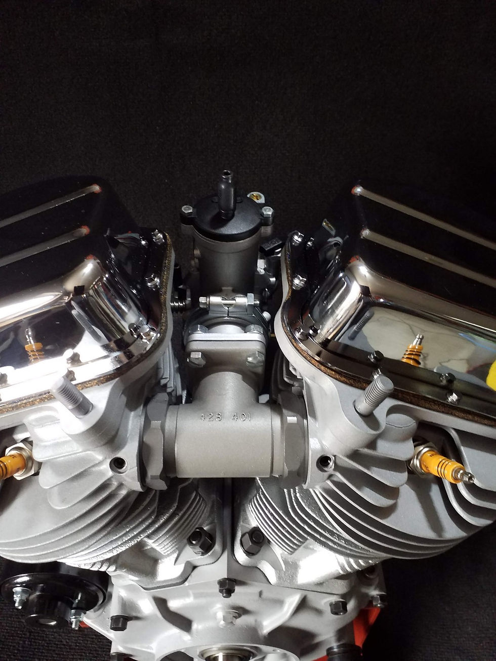 Thumbnail: Replica Motortechnic Panhead Engine 74cu 48-54 Dell Orto Carburetor