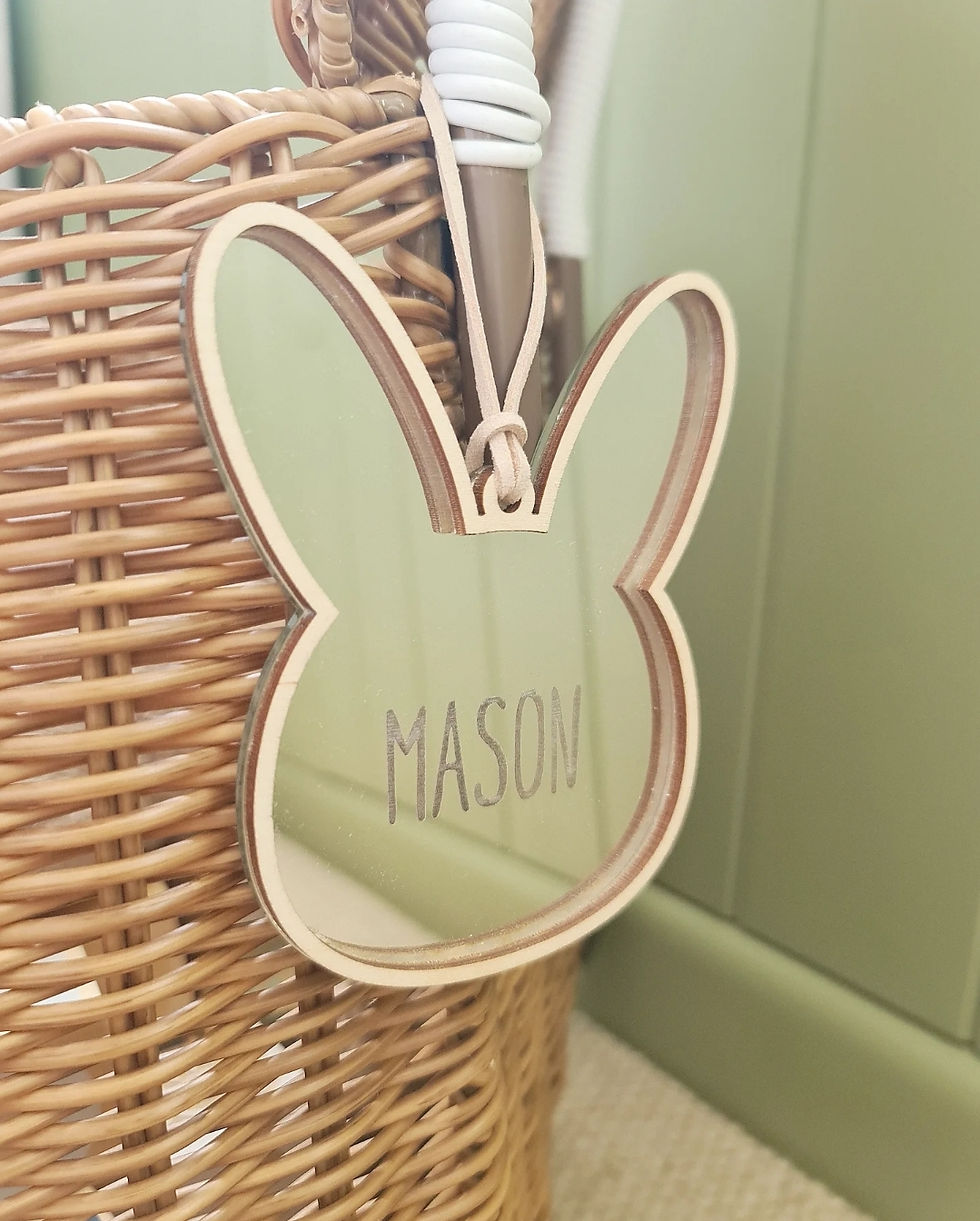 Thumbnail: Personalised Easter Name Tag - Mirror Bunny Head