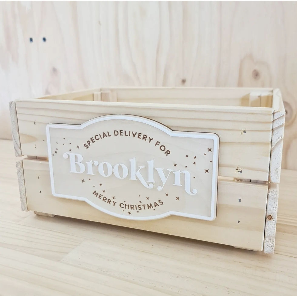 Thumbnail: Personalised Christmas Box/Crate - Special Delivery Plaque