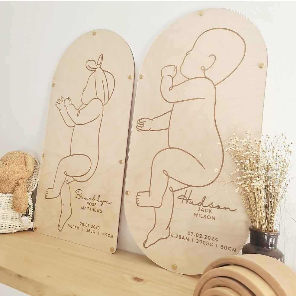 Thumbnail: Scale Baby Outline Birth Plaque - 1:1 Scale