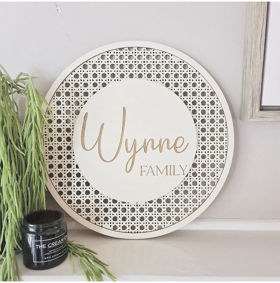 Thumbnail: Rattan Style Family Sign - Round
