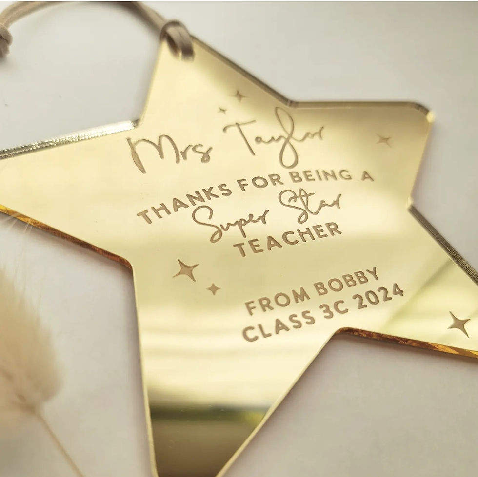 Thumbnail: Teacher Thank You Ornament - Star - Colour Options