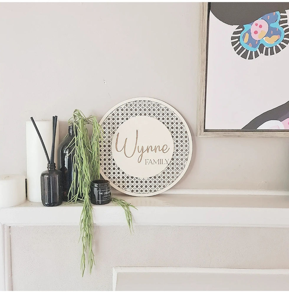 Thumbnail: Rattan Style Family Sign - Round