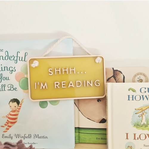 Shhh... I'm Reading Sign - Colour Options | Words &amp; Wood
