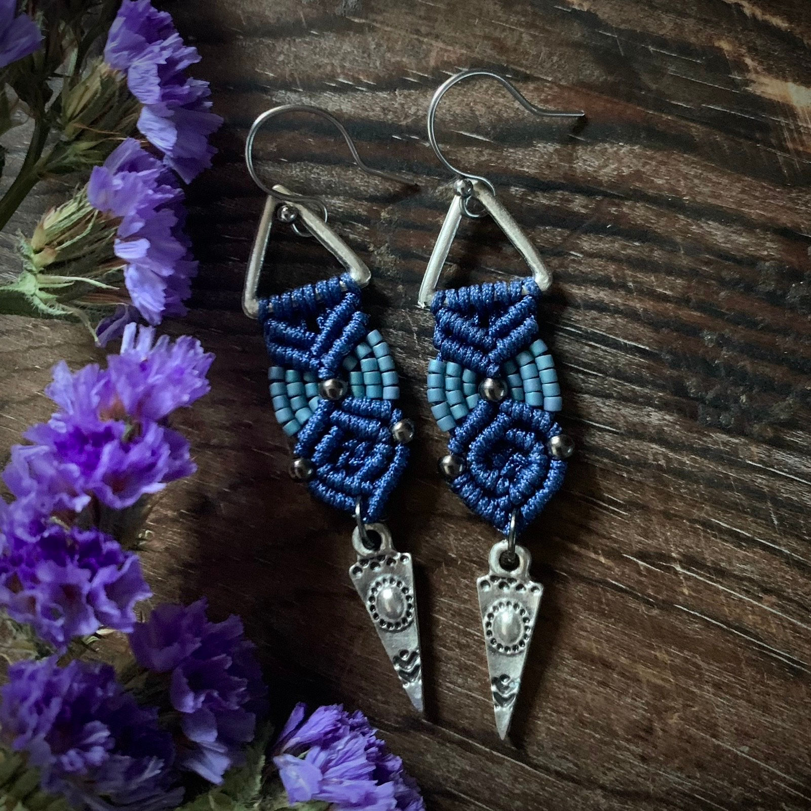 Rhiannon Micro-Macrame & Beaded Earrings