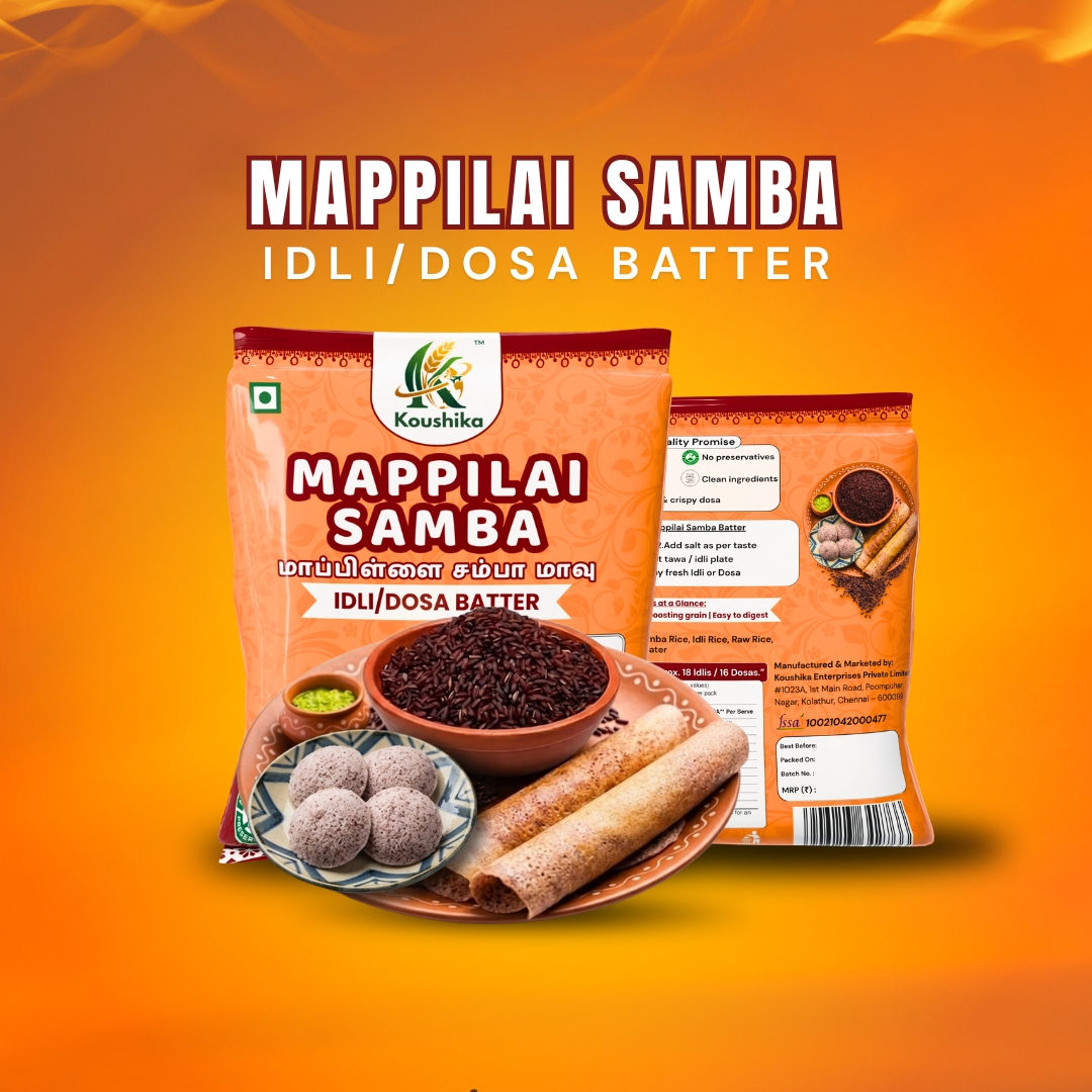 Mappillai Samba Rice Idly & Dosa Batter - 850g (Packet ) Plus Shipping