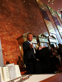 Donald Trump presenting Twin Towers II, 18th May 2005