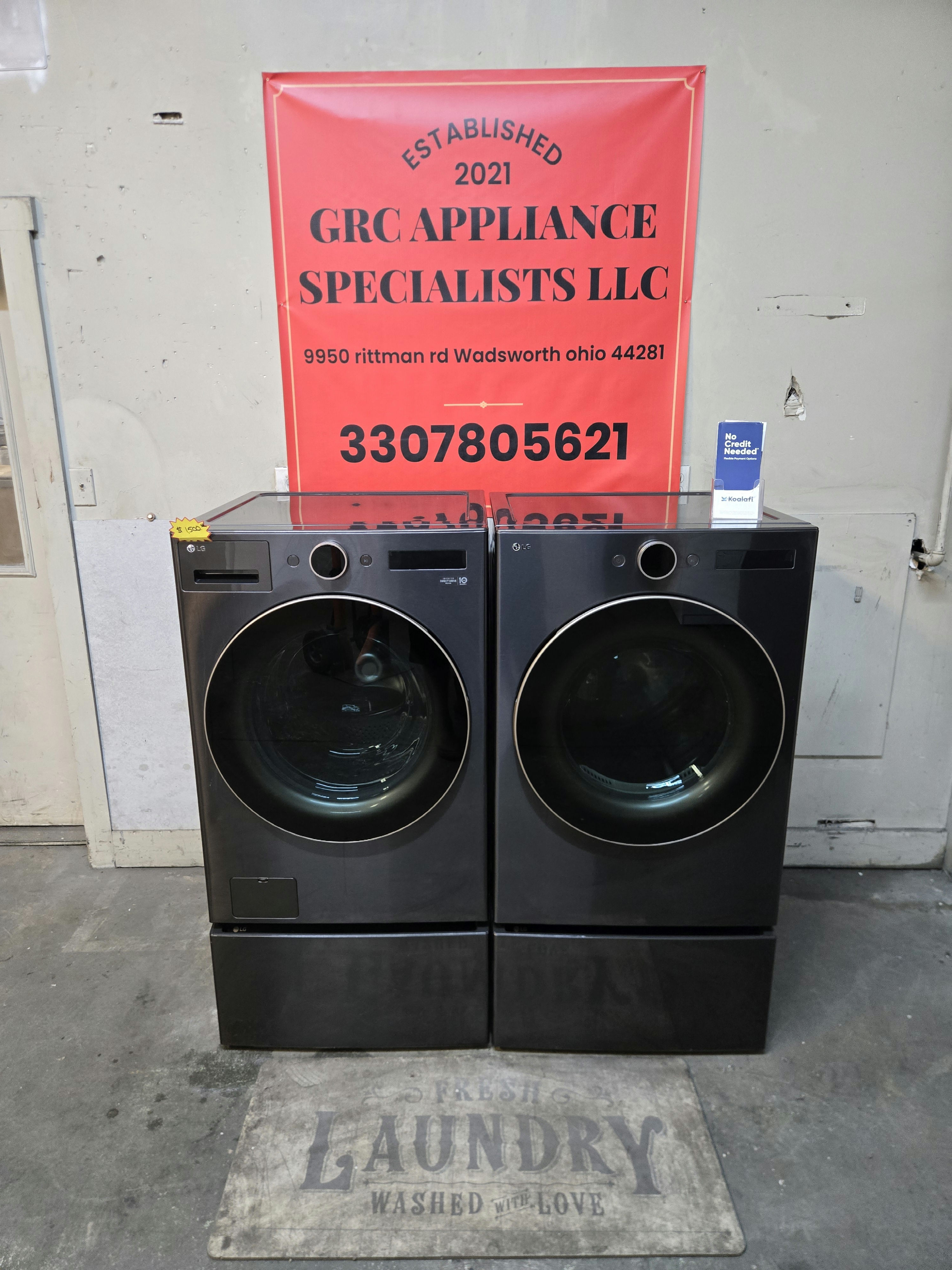 Ai lg heavy duty Super capacity washer and gas dryer set