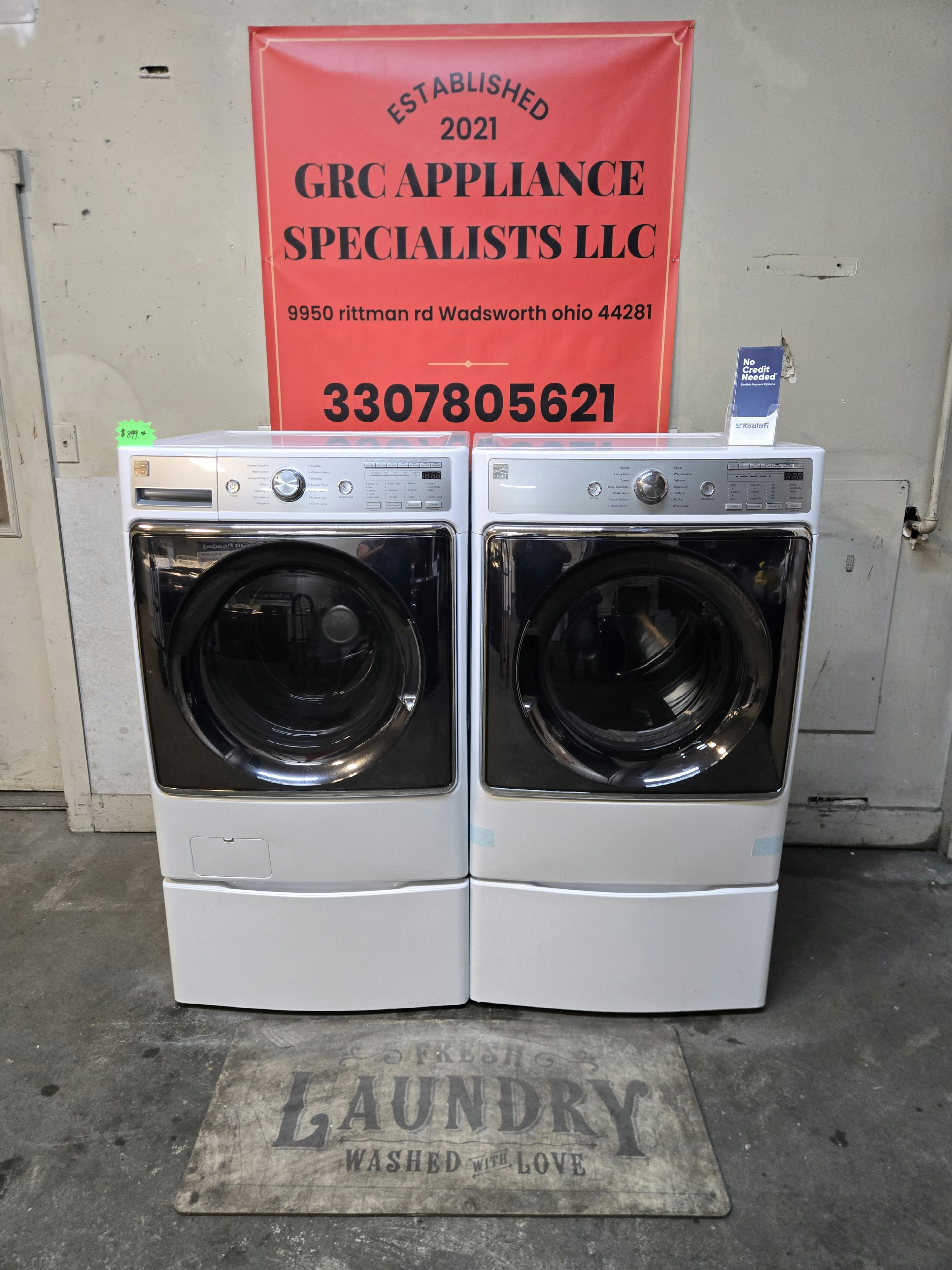 Kenmore elite heavy duty mega capacity washer and electric dryer 5.2 cb ft wash