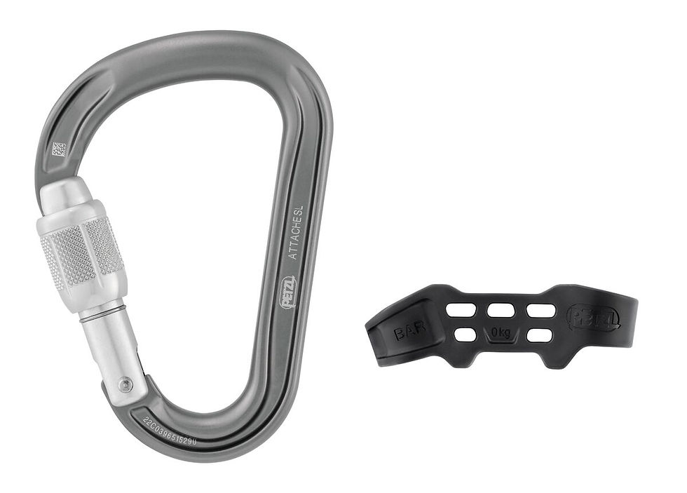 Thumbnail: ATTACHE BAR Pear-shaped locking carabiner with unidirectional positioning bar