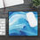 Thumbnail: Ocean Current Blue Desk Mat – Fluid Abstract Wave Mousepad for Work & Play